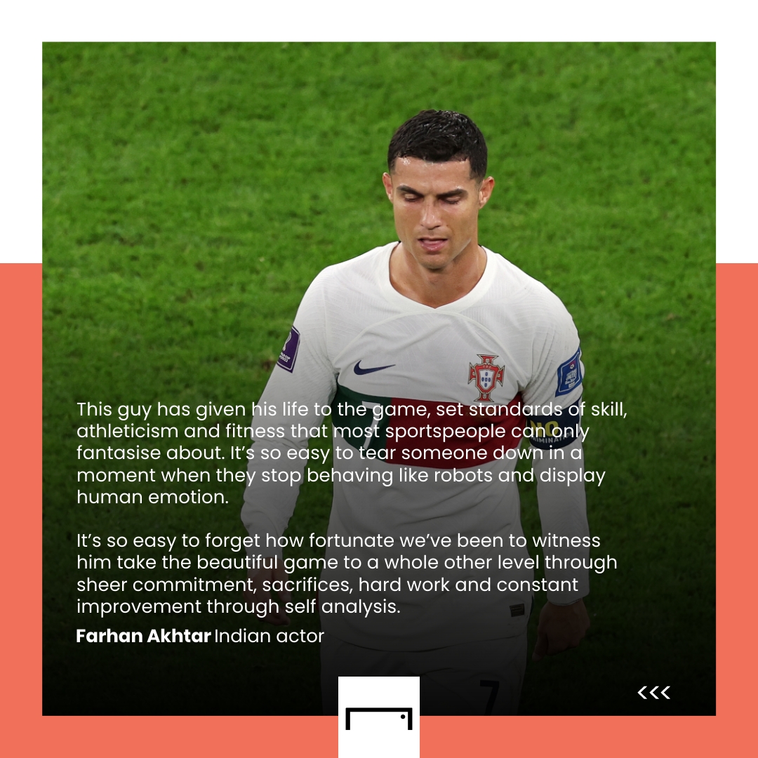 Goal_India's tweet photo. Lionel Messi is a GOAT but so is Cristiano Ronaldo 🙌

Bollywood actor @FarOutAkhtar hails @Cristiano https://t.co/Tky0WH9tEi