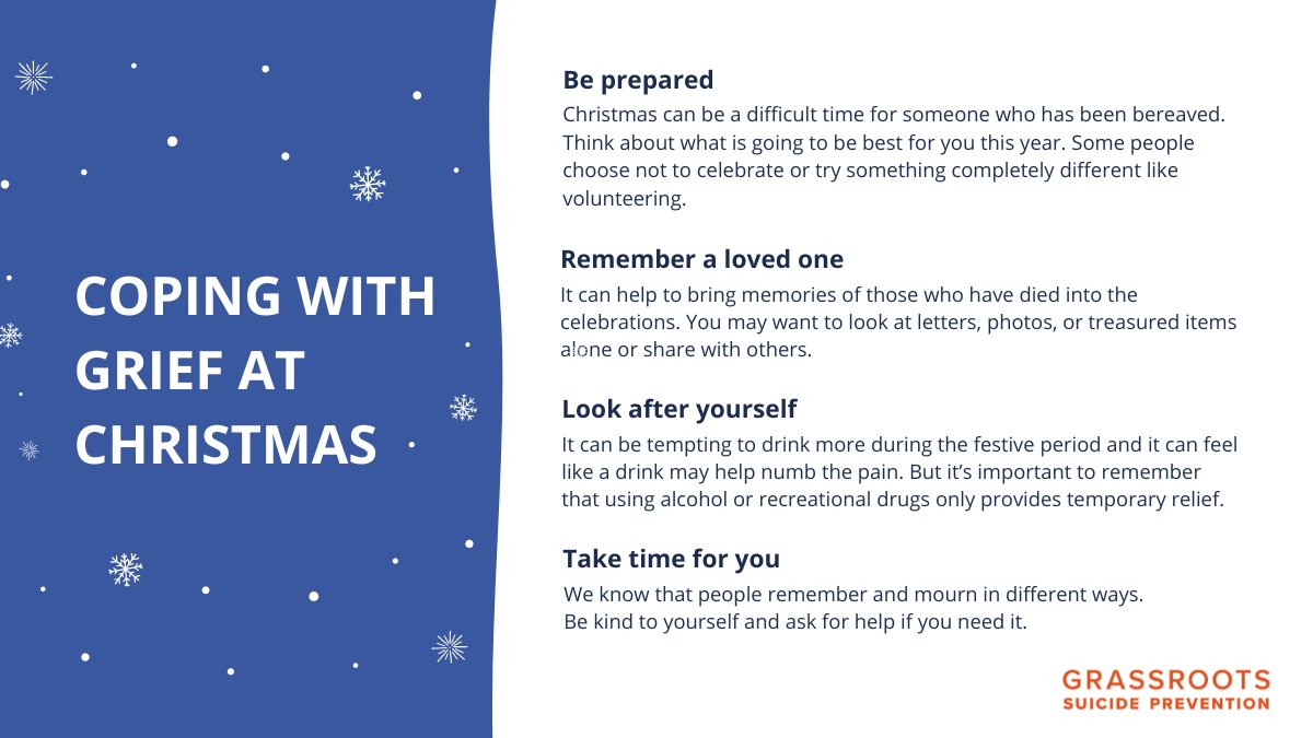 Christmas can be a difficult time if you have been bereaved. You might want to think about what is going to be best for you this year. 🎄

Here are some ideas that might help you cope with the festive period after a bereavement.❤️