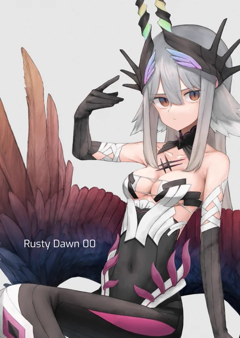 【C101新刊】Rusty Dawn 00頽廃世界組のイラスタイラス、シズ、そして新しいうちのこの設定本です。2日目西1ホールね20b 埖箱にてお待ちしています。 