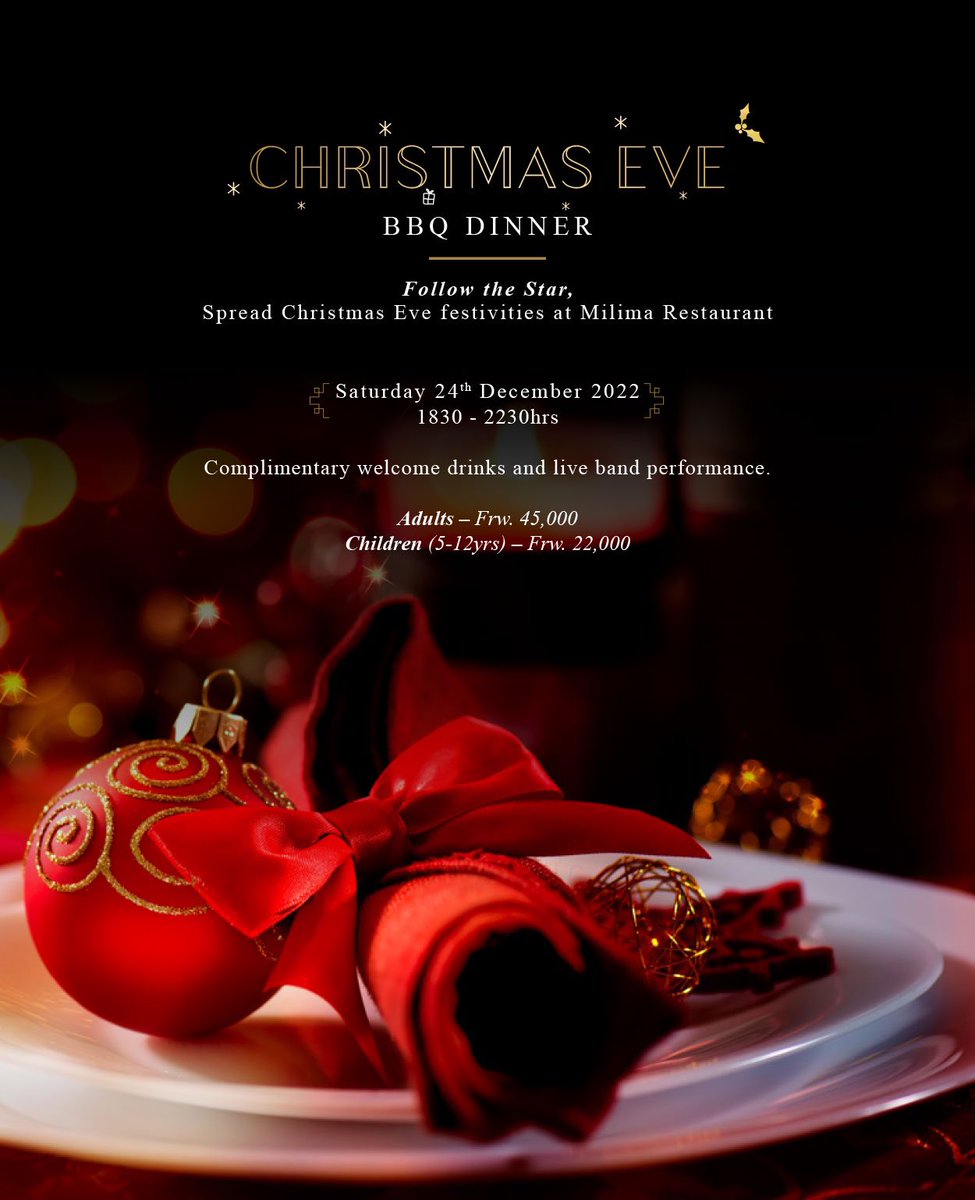 kigaliserena's tweet photo. It's that time of year again! Get ready to celebrate the holiday season with us at @serenakigali. We have a lineup of festive events and discounts that are sure to get you in the holiday spirit. https://t.co/xK4x643BOR