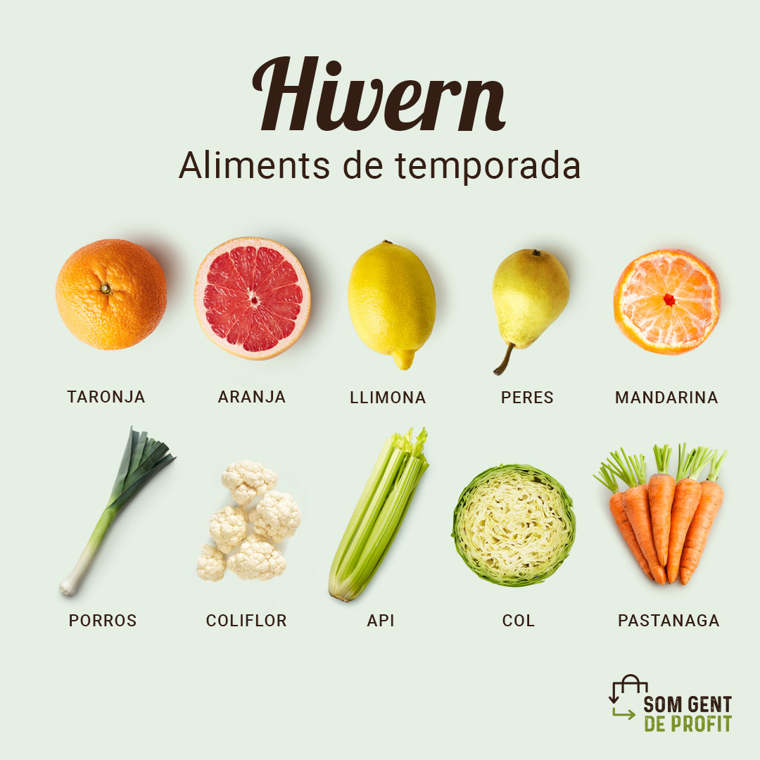 Donem la benvinguda a l'hivern! Amb el fred us portem una gran selecció d'aliments de temporada perquè gaudiu de les millors receptes en família per a les festes! 😋