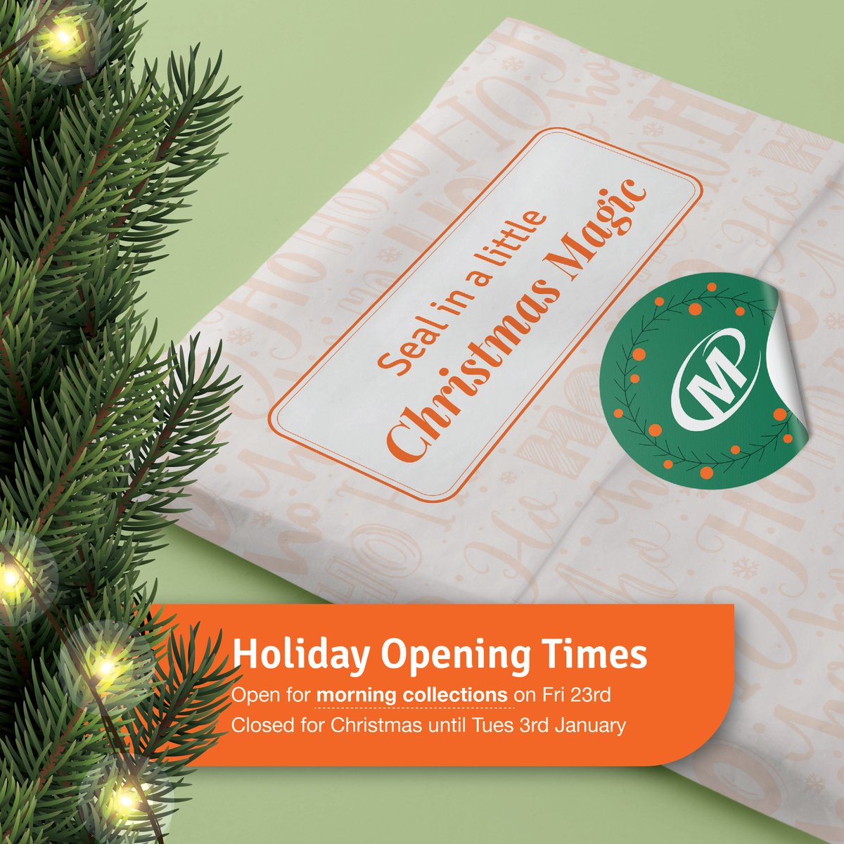 The countdown is ON - but there's still time to print!

If you're running low on essentials like stickers, or want to send out a thank you to customers or staff - we'll be printing until the end of Thursday 22nd and will be open for collections on Friday morning.