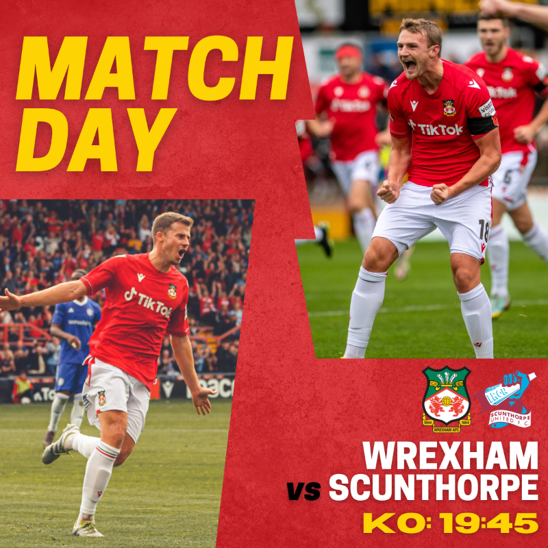 Wrexham_AFC's tweet photo. Back in action tonight, in the Isuzu FA Trophy.
We face Scunthorpe United at the Racecourse Ground for a 7.45pm kick-off. Don't forget you can watch LIVE via WrexhamPlayer. 📺 Buy your match pass now 👇
🔴⚪ #WxmAFC