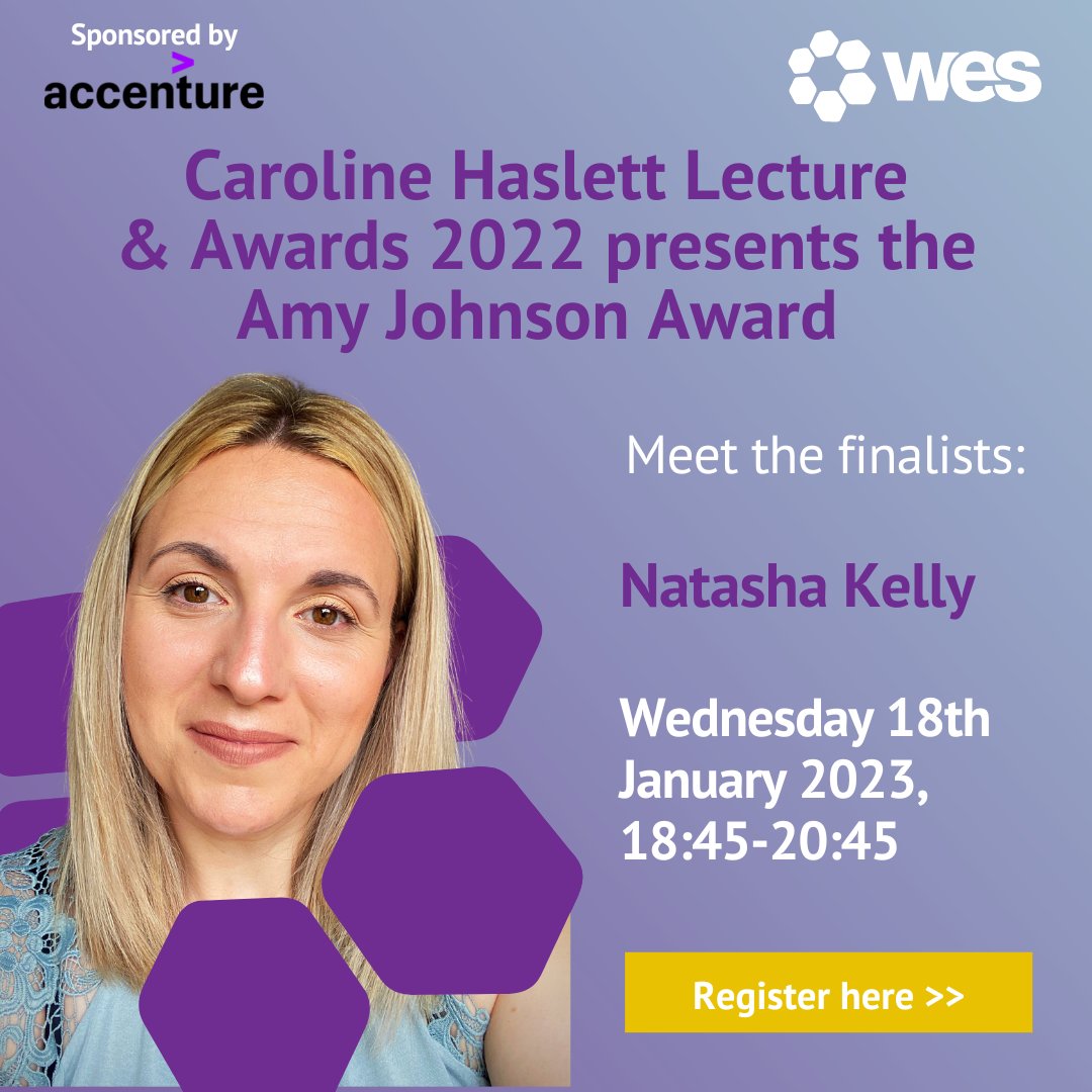 WES1919's tweet photo. Introducing the last of our #AmyJohnsonAward finalists for 2022, Global Transition Change Manager at @intel, Natasha Kelly
See her at the #CarolineHaslettLecture & #WESAwards on 18th January 2023
⏰ 18:45-20:45
Venue: @GeolSoc
Register ➡️ https://t.co/gws0bCJTWn https://t.co/hcxnfNN7vh