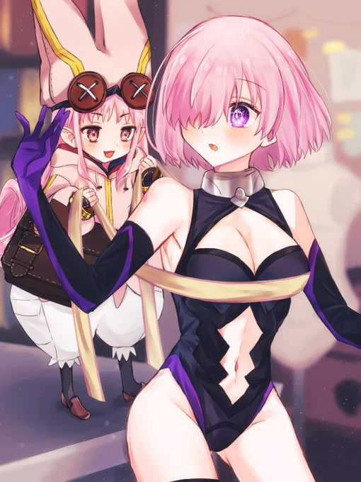 気に入りイラスト再掲 ハベにゃんとマシュ #FGO 
