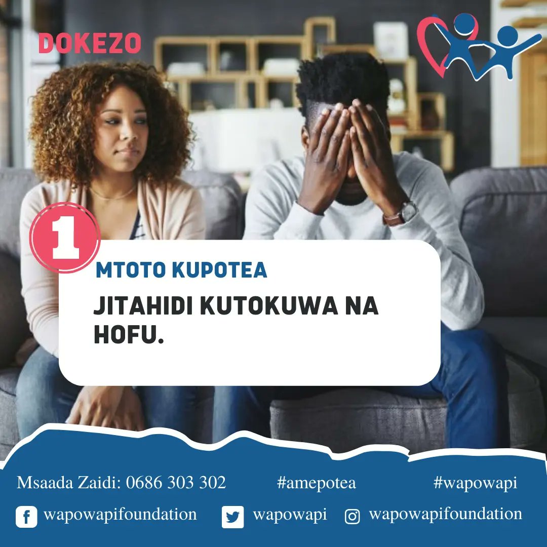 WWF_tanzania's tweet photo. Katika msimu huu ambao watoto wetu wapo katika kipindi cha likizo ya kufunga shule,  tunapaswa sana kuzingatia hatua hizi kama itatokea mtoto wako amepotea.

**Tuwasiliane kwa msaada wa  kumtangaza mtoto aliyepotea.

#missingchild #tanzania #savethechildren #amepotea #wapowapi https://t.co/1KlqV7O5mg