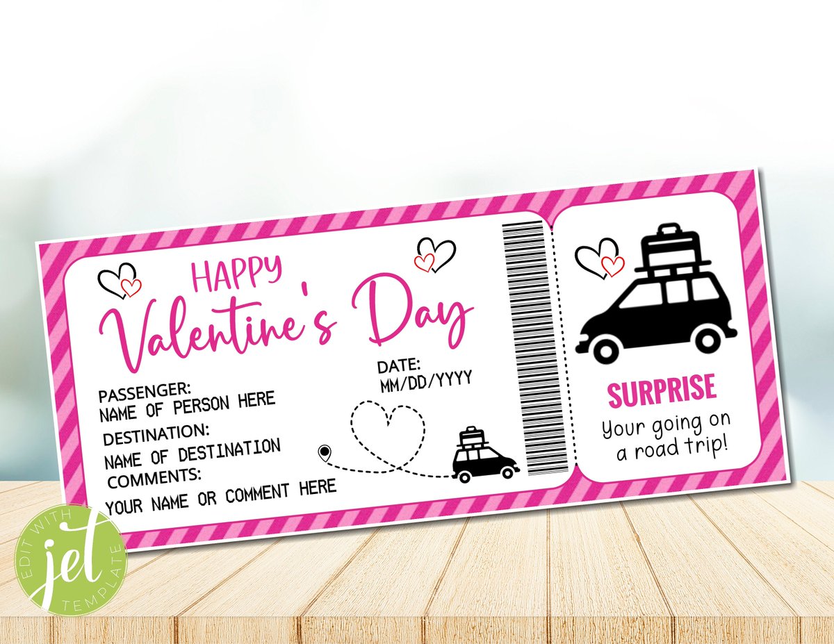 BallabioAdri's tweet photo. Excited to share the latest addition to my #etsy shop: Editable Road Trip Ticket Template, Surprise Valentines Day Trip Reveal Gift Idea, Weekend Holiday Driving Vacation Instant download https://t.co/QBzhDnmDDH #backtoschool #partyprintables #partyfavors #partyideas # https://t.co/r2AdAgkM8H