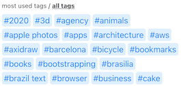 marklogapp's tweet photo. More news! You can now choose how to see your tags on https://t.co/L5Xmy19YIz: either by most used or all tags. 

Improve your bookmark organization. 

#bookmarking #productivity https://t.co/blR1SczmfR