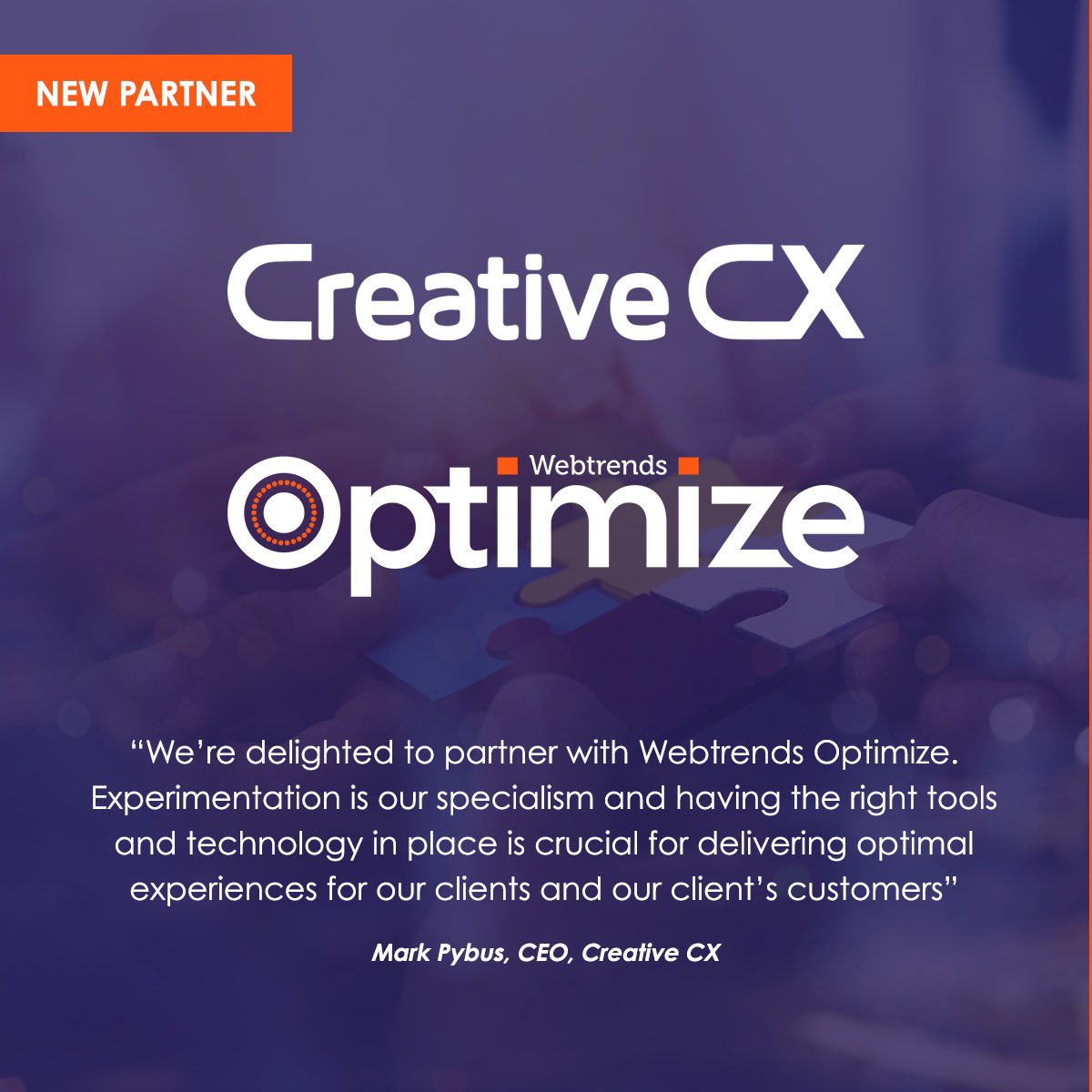 We are really excited to announce our partnership with specialist UX &amp; experimentation consultancy <a href="/creative_cx/">Creative CX</a>!

We have had some great events and opportunities with Creative CX and look forward to many more! 

For more, head to our partnership page! 👇🏼

webtrends-optimize.com/solutions/part…