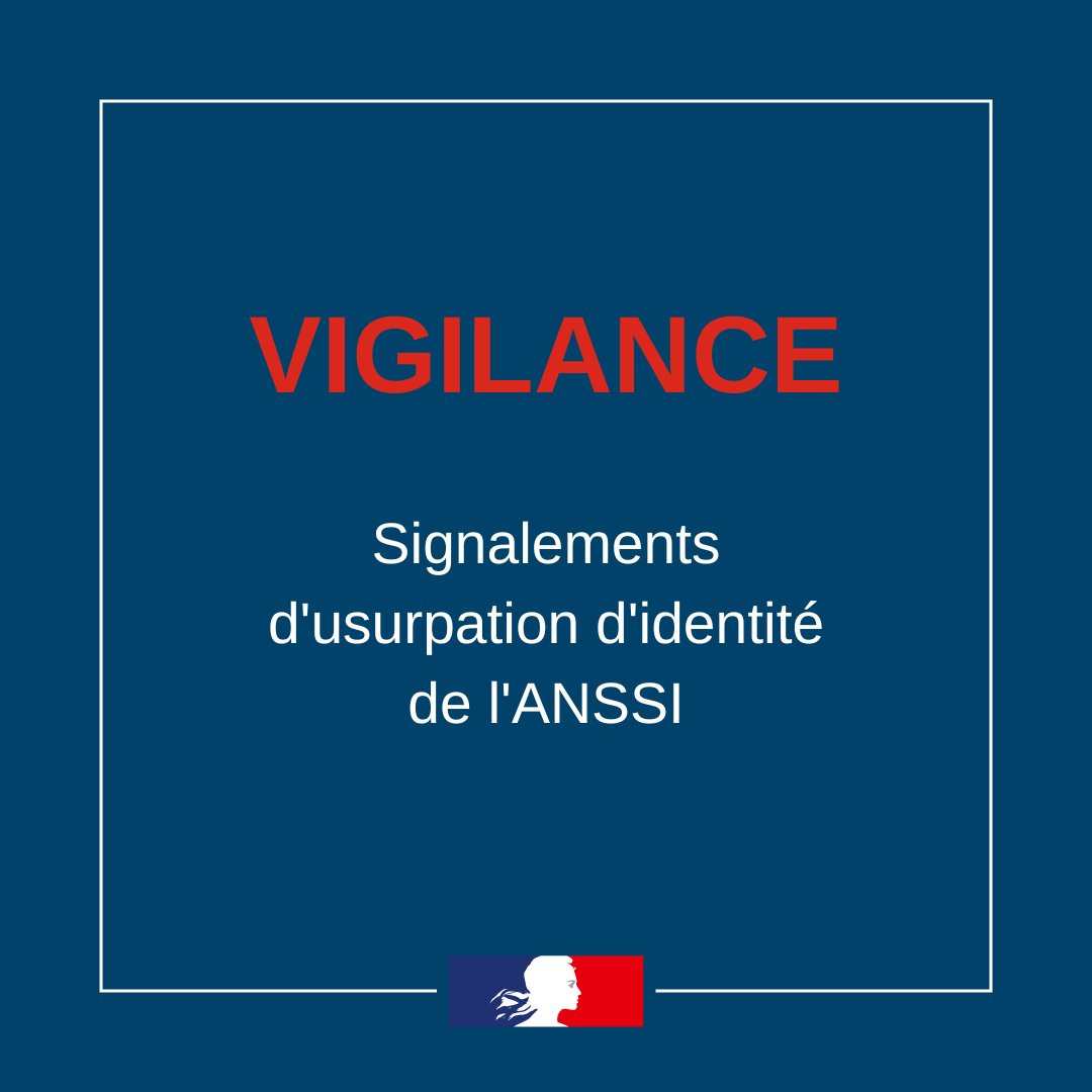 ⚠️ Nous faisons face à une campagne d’usurpation d’identité de l’<a href="/ANSSI_FR/">ANSSI</a>. Si vous êtes contactés, restez vigilants ! 

Retrouvez des ressources et bonnes pratiques en matière de sécurité #numérique sur cybermalveillance.gouv.fr #cybersécurité
Cc <a href="/cybervictimes/">Cybermalveillance.gouv.fr</a>