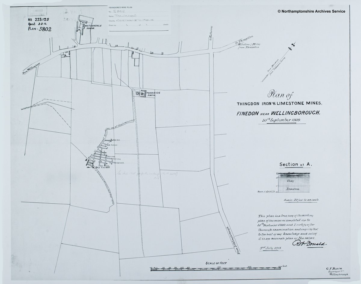 NorthantsPast's tweet image. Iron and limestone mines at Finedon, 1909.
Reference: ZB/1111/2