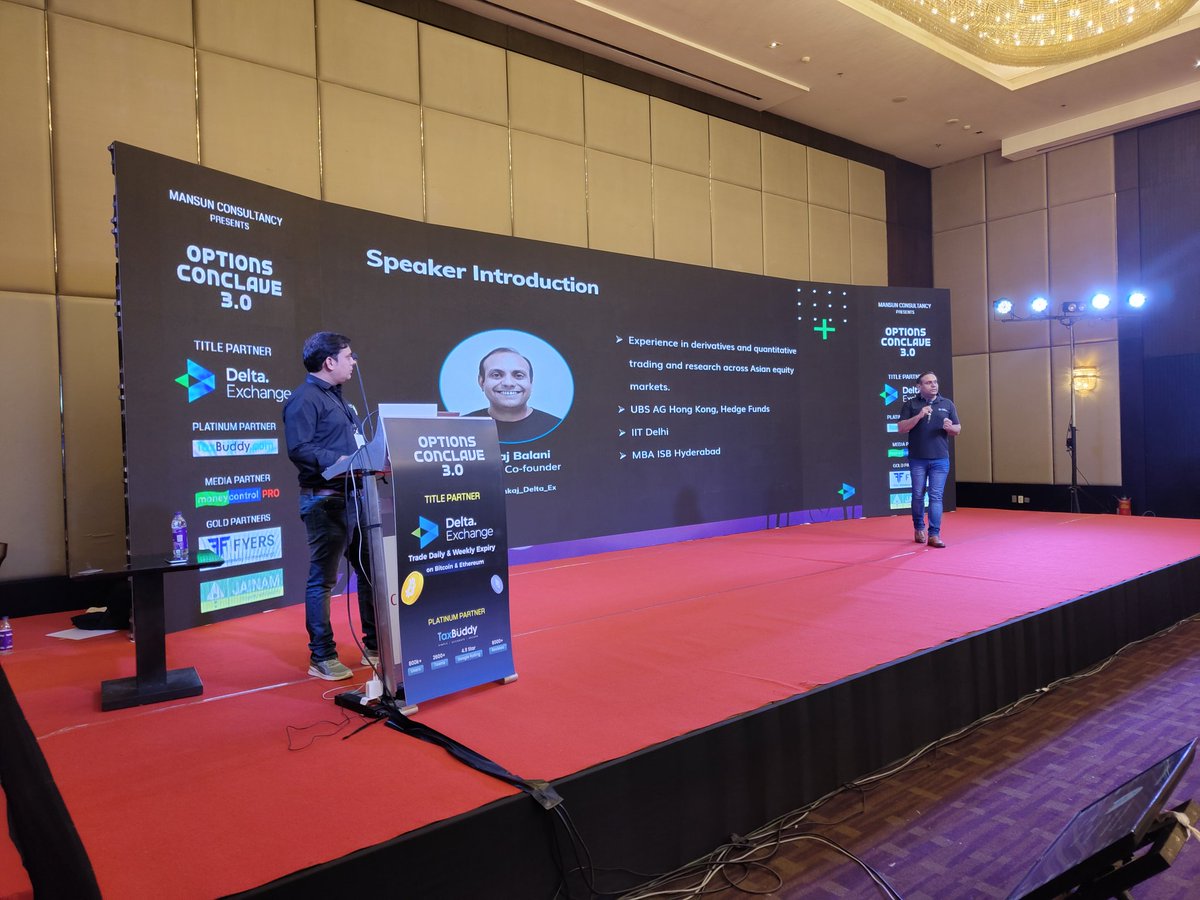 Delta_Exchange's tweet photo. Day 2 at #OptionsConclave in Kochi. 

@pankaj_delta_ex speaking about trends in #Bitcoin Volatility and opportunities in Crypto Options. https://t.co/uHT9p9UVtQ