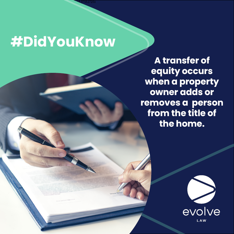 #DidYouKnow ❓ 

A transfer of equity occurs when a property owner adds or removes a person to or from the title on the home, therefore altering the 'ownership' of the property from a legal perspective 🤔 

Get in touch with our experts today > bit.ly/3A6Gdqu