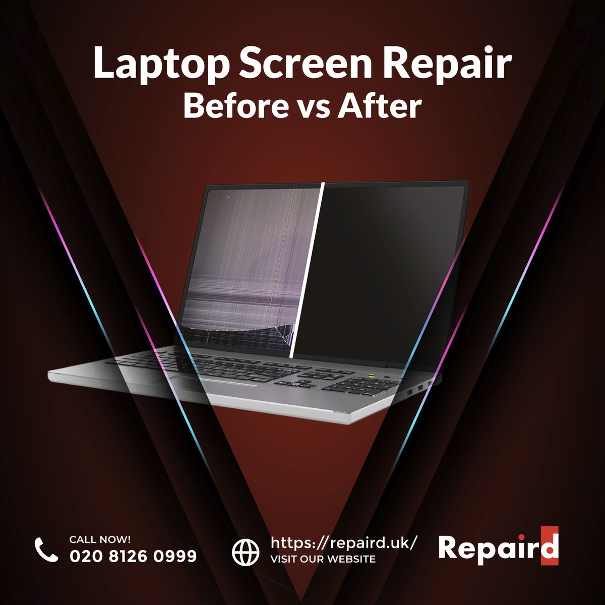 One stop solution for all your tech screen repairs. Contact now and get exciting offers. repaird.uk | 020 8126 0999 | contact@repaird.uk

#macbookscreenrepair #screenrepair #laptopscreenrepair   #macbookrepair  #phonerepair #laptoprepair #repair #repairshop #repaird