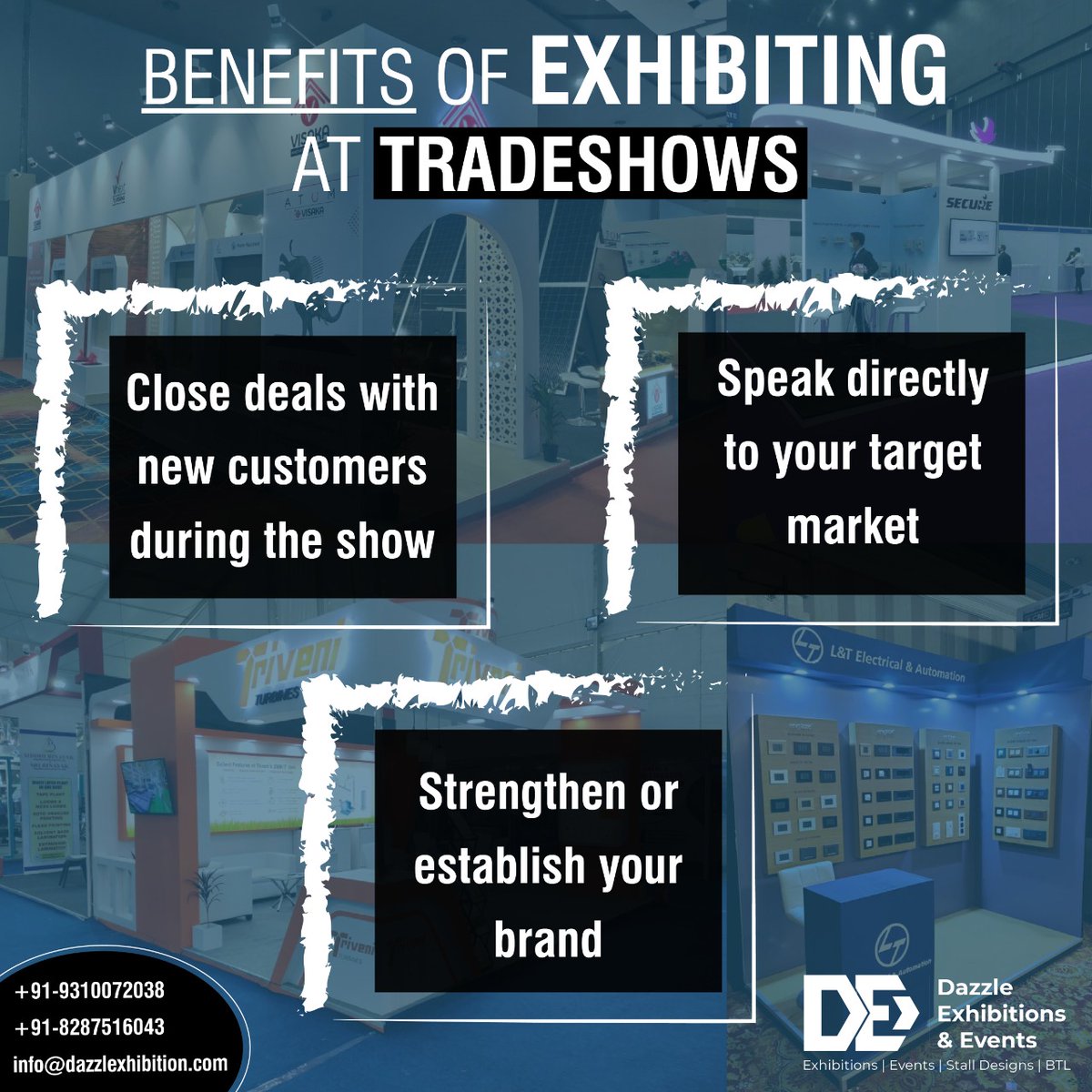 Dazzlexhibition's tweet photo. If you are looking for the best exhibition stall design in India then your hunt ends here. Dazzle specialize in the best stall design and fabrication with our uniqueness.

#standfabrication #stallfabrication #boothfabrication #boothbuilders #standbuilders #exhibitionstandbuilder https://t.co/qcuE8BWN3a