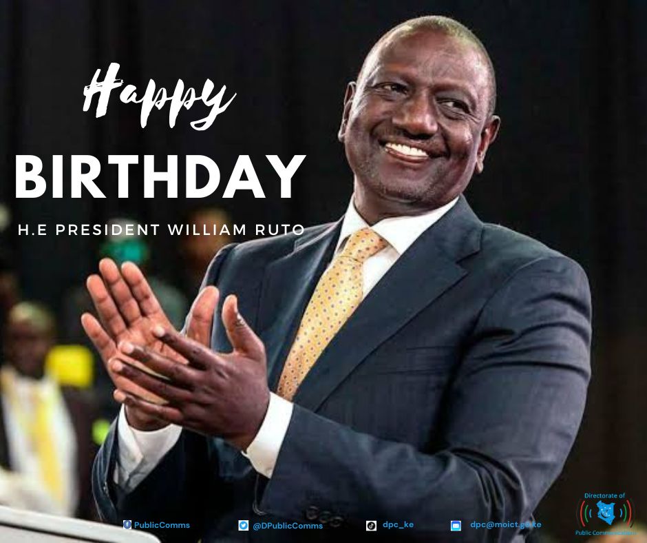 DPublicComms's tweet photo. Happy 56th Birthday your Excellency,@WilliamsRuto 
“Delight yourself in the Lord; And He will give you the desires of your heart.” —Psalm 37:4 https://t.co/8B4Ttu99hc