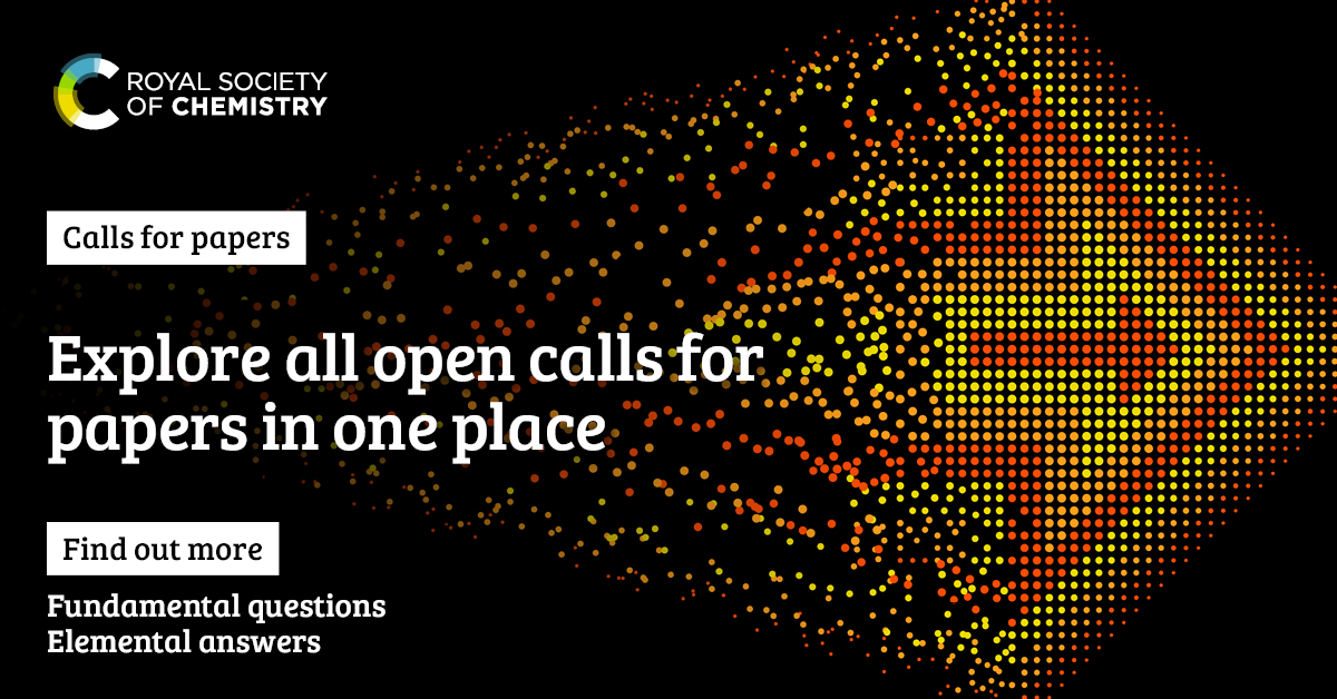 RoySocChem's tweet photo. Are you ready to get your research noticed? Our calls for papers are designed to address current global challenges and explore recent scientific advances. Discover the perfect fit for your next article 👉 https://t.co/RNCQyGhVPj https://t.co/8PiI3eGMUO