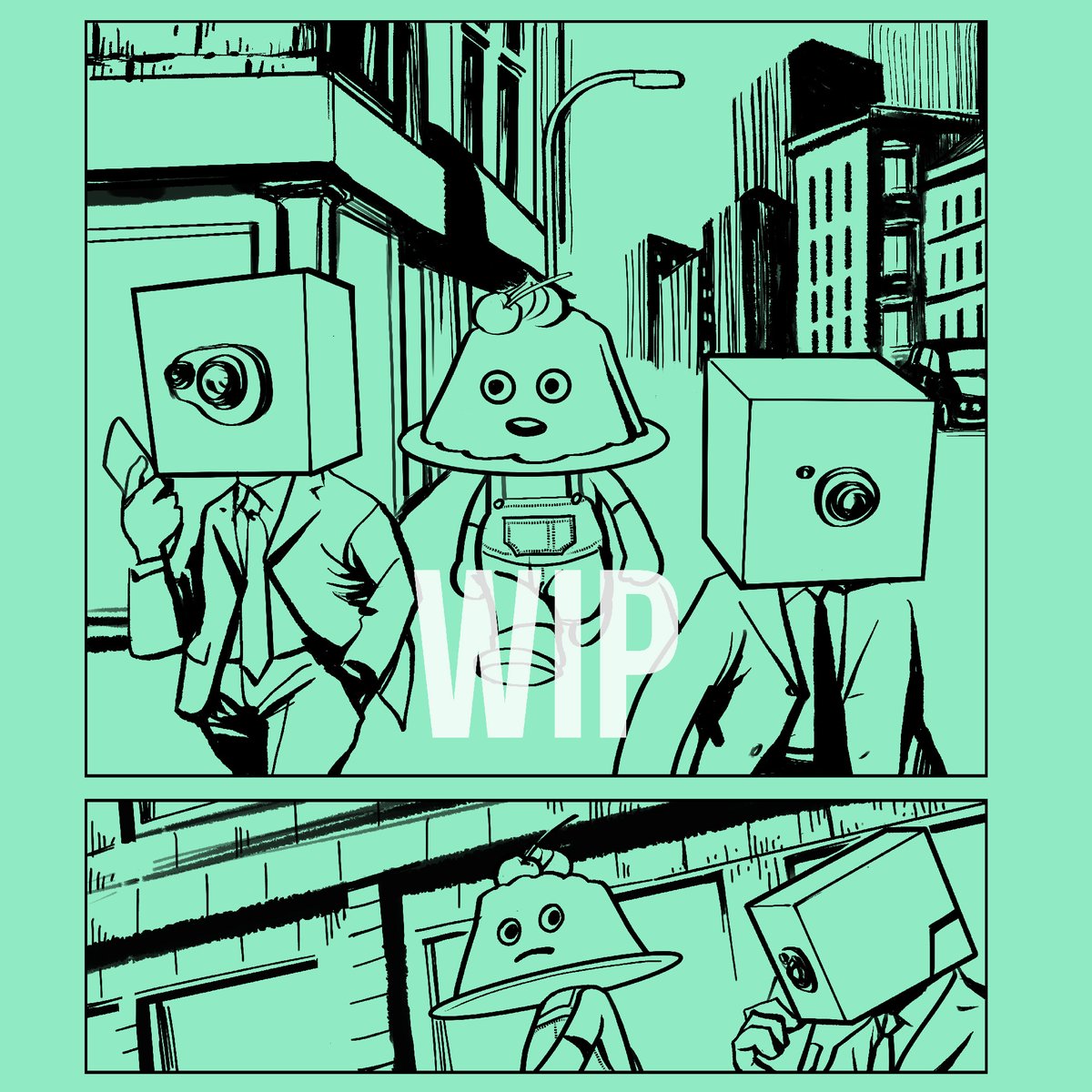 Jelly Headsのいる世界の、短い設定ストーリー漫画を描こうとしています。8ページになる予定ですが、漫画描く大変さを思い知ってるところです！ヤベェ！🤣🤣
ちょっと時間かかるかもですが、このお話に沿って登場する他のキャラクター等もボクセルのコレクションで出していくことを目論んでます！