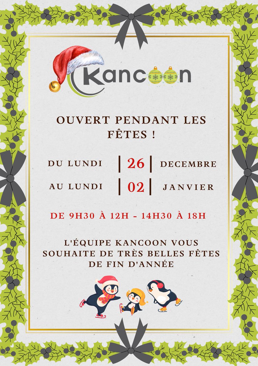 KancoonDeco's tweet photo. NOTRE SHOWROOM RESTE 𝐎𝐔𝐕𝐄𝐑𝐓 PENDANT LES FETES ! 🎄🎅 N'hésitez pas à nous rendre visite : 📍 19 Rue Clément Ader, 85340 Les Sables-d'Olonne Ou nous contacter : 📞 02 51 95 94 00 https://t.co/ofllI19BGW