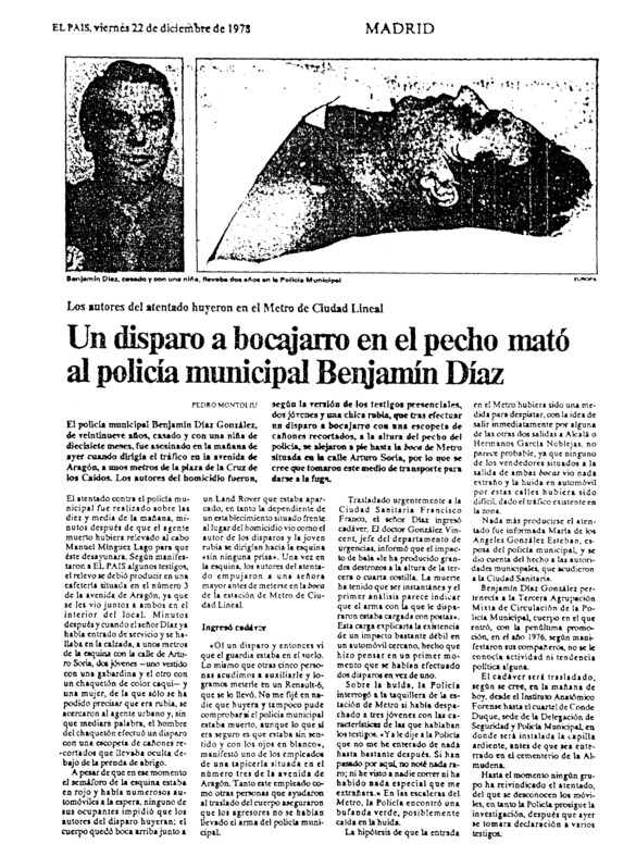 ConsuorF's tweet photo. #TalDiaComoHoy de 1978 también los #GRAPO y en #Madrid mataron al policía municipal Benjamín Díez González, se encontraba dirigiendo el tráfico cuando dos hombres y una mujer, se acercaron a él, con intención de robarle el arma, al asustarse le dispararon a bocajarro.

HILO ⤵️ https://t.co/wkzWIWrqbR