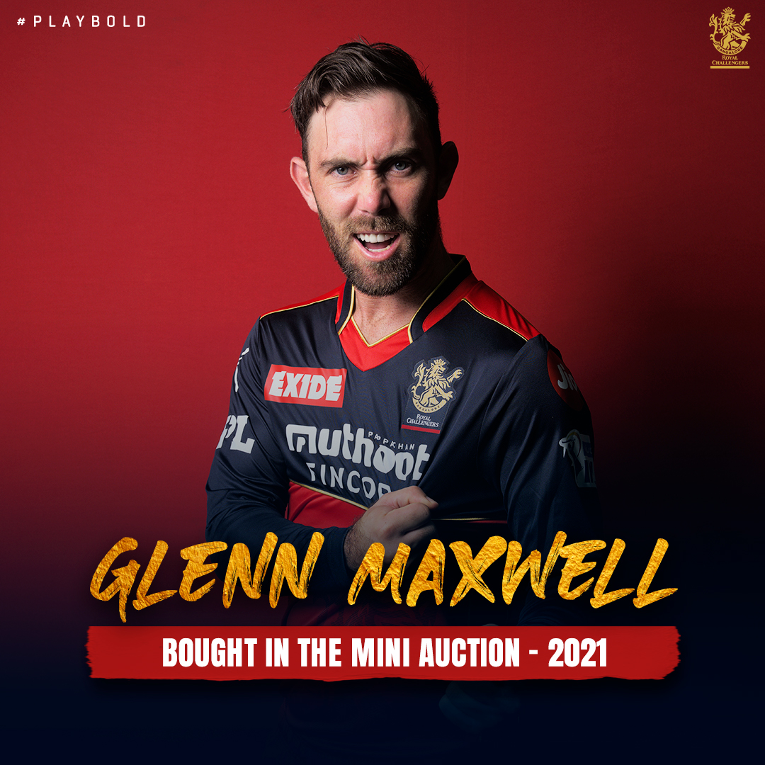 RCBTweets's tweet photo. 𝗠𝗶𝗻𝗶 𝗔𝘂𝗰𝘁𝗶𝗼𝗻 𝗠𝗮𝘅𝗶𝗺𝘂𝗺 𝗜𝗺𝗽𝗮𝗰𝘁!

8️⃣1️⃣4️⃣ runs including 7️⃣ fifties and 9️⃣ wickets in only✌seasons for RCB 😮‍💨

How is that for an impact and you can’t really spell Maximum without Maxi anyway 🤷‍♂

Who will it be this year? 🤔🤩

#PlayBold #IPL2023Auction https://t.co/8ChpwHIRak