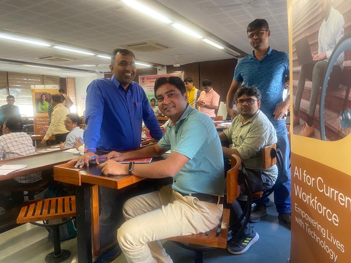 ai4youth's tweet photo. .@intel's AI for Current Workforce program is focused on identifying upskilling opportunities &amp; filling gaps with #AI skills amongst working population. The second batch of the program commenced today for faculties of 57 govt colleges in #Gujarat. #DigitalReadiness #AI4Workforce https://t.co/PnuXuDiKAz