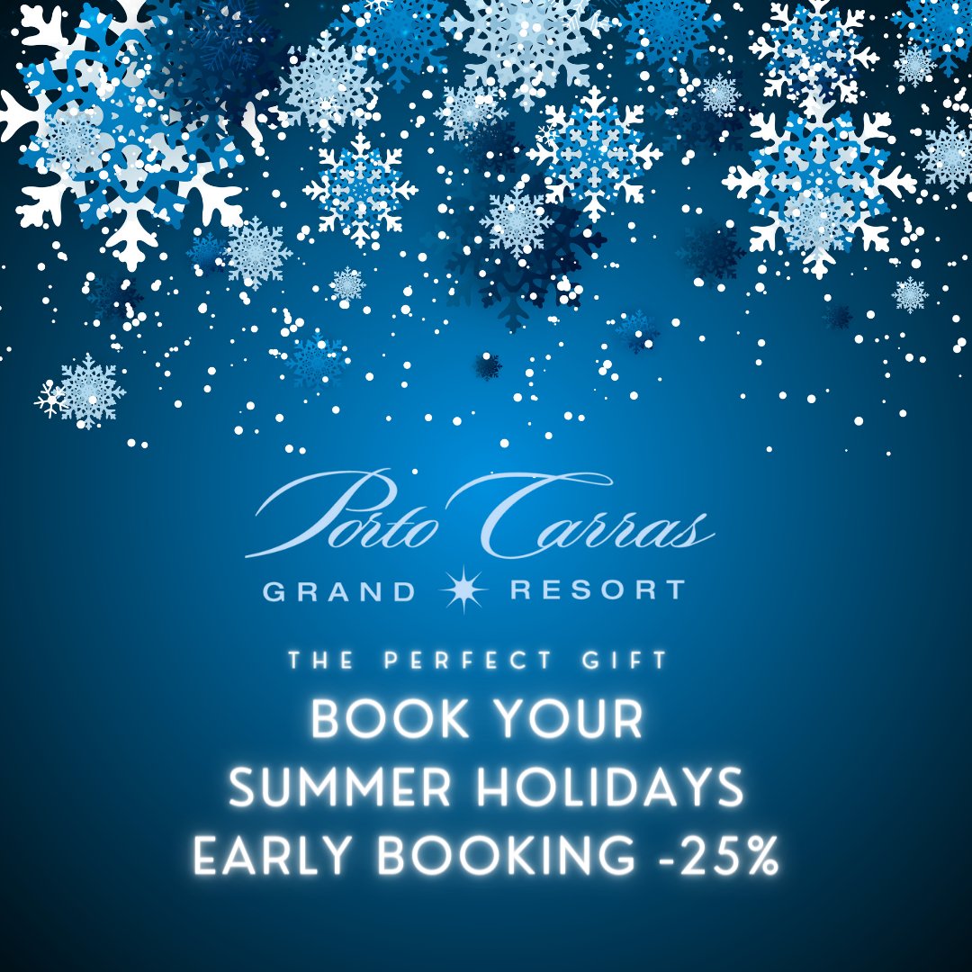 The perfect gift has a name! Make the best Christmas present for your loved ones. Book your Summer Holidays at #PortoCarrasGrandResort today with an #earlybooking discount of -25%.
portocarras.com/porto-carras/o…

#portocarras #Summer23 #Halkidiki #sithonia  #christmasgift #christmas2022