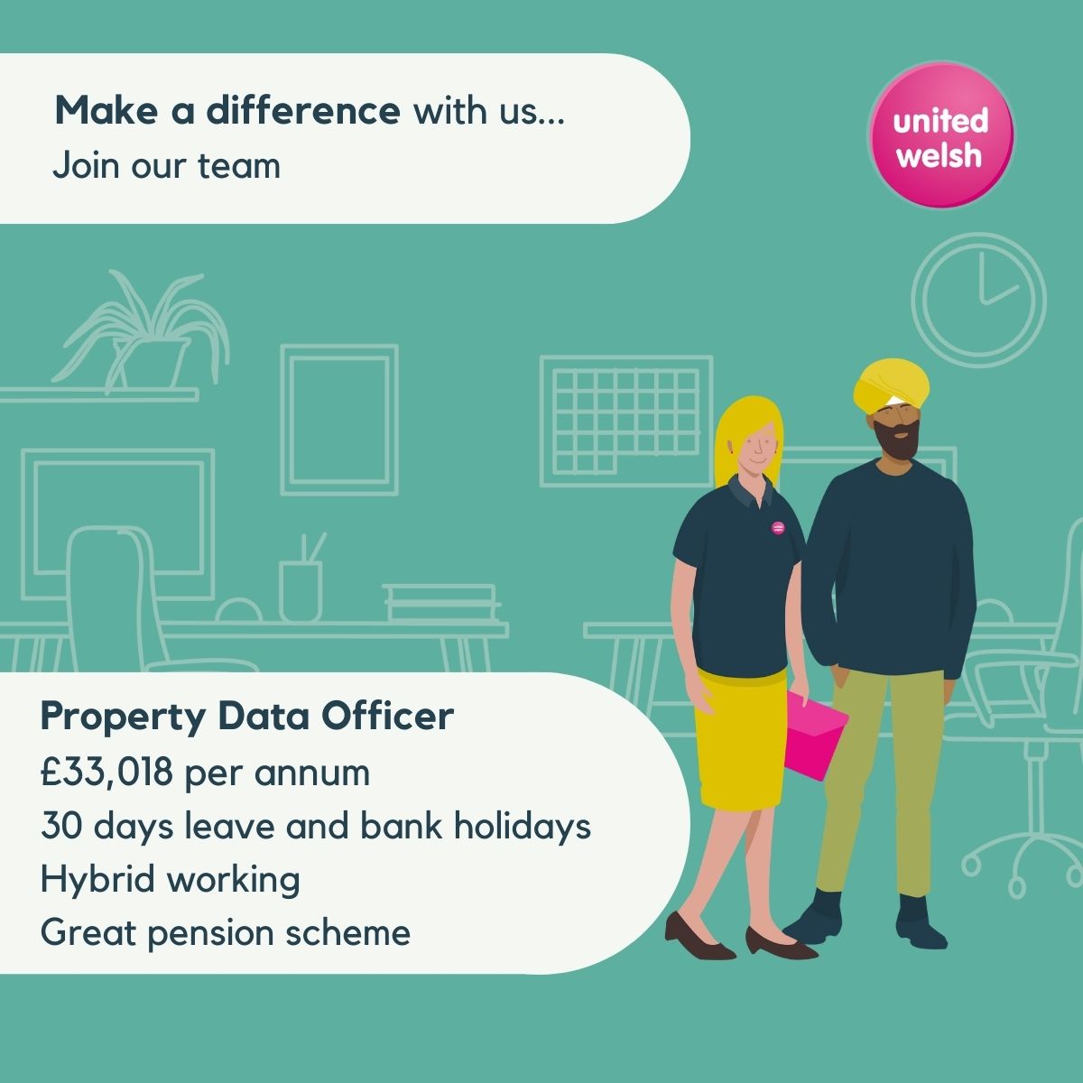 Looking for a new role in 2023? We're #hiring a Property Data Officer.

Working with our Asset Management team, you'll maintain + manage databases relating to new builds, retrofit surveys, decarbonisation + building safety works.

📅Closes 8th Jan
👉Apply: unitedwelsh.ciphr-irecruit.com/templates/CIPH…