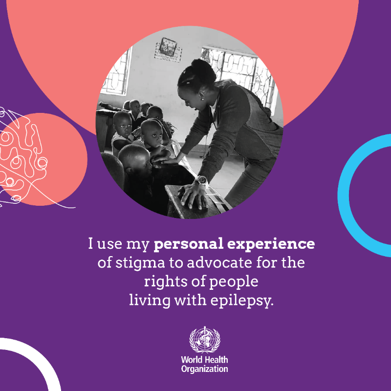 WHO's tweet photo. Nina is an #epilepsy advocate who uses her own experience of stigma to challenge misconceptions around epilepsy. Stigma is 1 of several treatment barriers that people with epilepsy face. The WHO epilepsy technical brief calls for measures to bridge the treatment gap in epilepsy⬇️