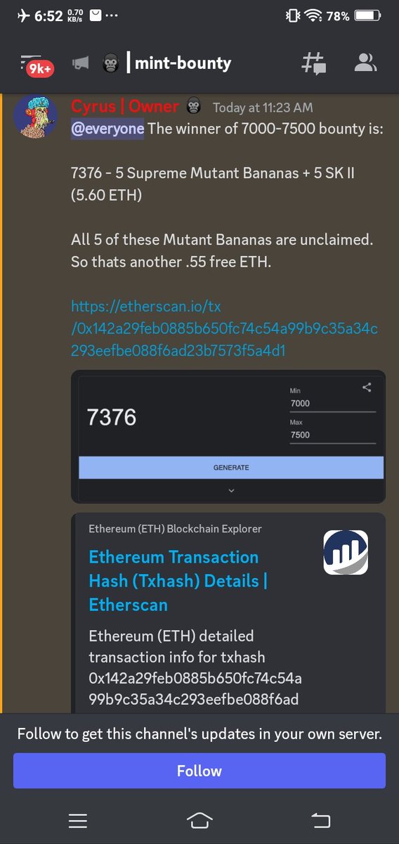 75% has been minted and winner of the bounty won this fire 5.60eth 🔥💪💪💪I have the feeling youll be  next 🔥🔥💪💪

mint now ⬇️
mint.supremekong.com
#KONGSEASON