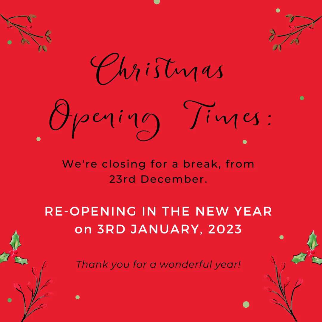 Stone Sign Co would like to wish you a Merry Christmas &amp; Happy New Year  🎄 ✨ 

Our office opening times are:
Closed - Friday 23rd December 2022
Open - Tuesday 3rd January 2023