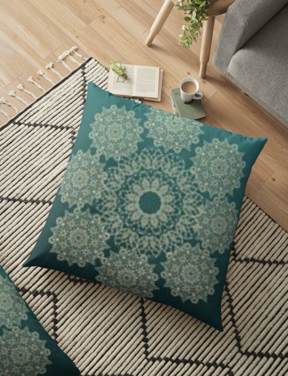 #redbubble #rmdscreations #floorpillows #cushions  #throwpillow #teal #darkgreen #richcolours #simpledesigns #lacedesign #forhome #décor #lovemyhome - see shop item link in comments 💚