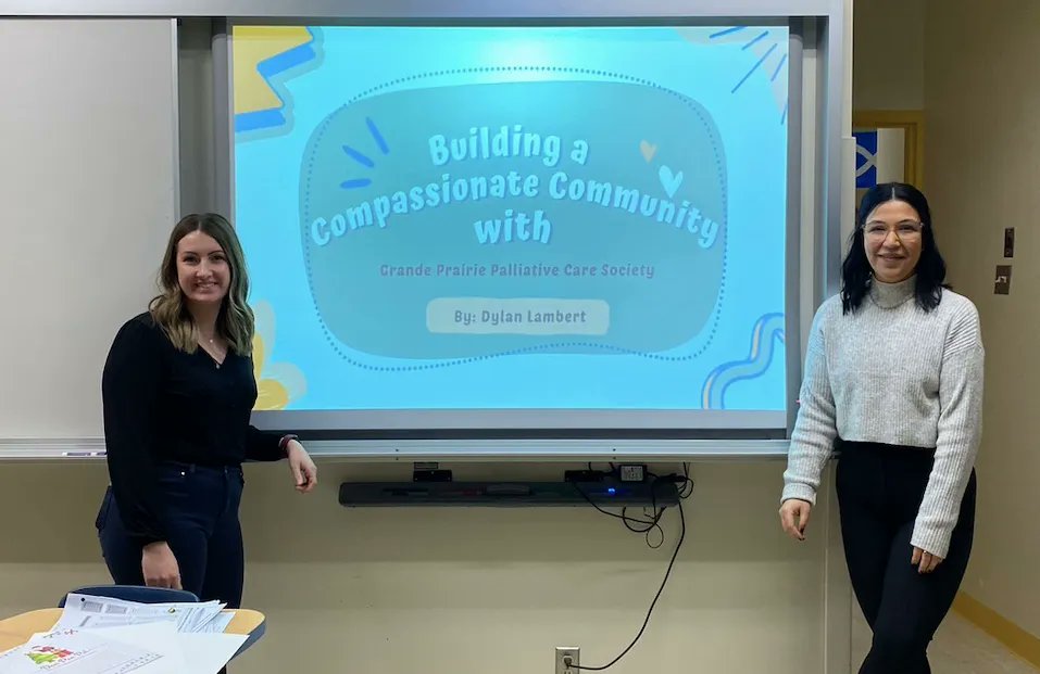 gp_palliative's tweet photo. Mrs. Bauer invited us into her Grade 7 Leadership Class at Alexander Forbes yesterday to educate her students on building a compassionate community and wrote Christmas Pen Pal letters! https://t.co/YoQh3ck44b