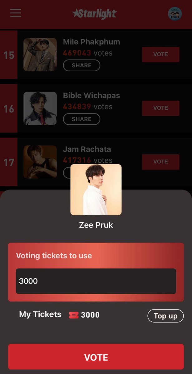 ZNN_Intl's tweet photo. ✨STARLIGHT Voting✨

Due to daily redemption restriction, we've only gotten 6000 tickets in total from everyone's retweets. Once again, thank you for helping. We've split the tickets in half (3000 each) and voted. 

#STARLIGHT2022XZeePruk
#STARLIGHT2022XNuNewChawarin 
#ZeeNuNew https://t.co/2rgwXMmD63