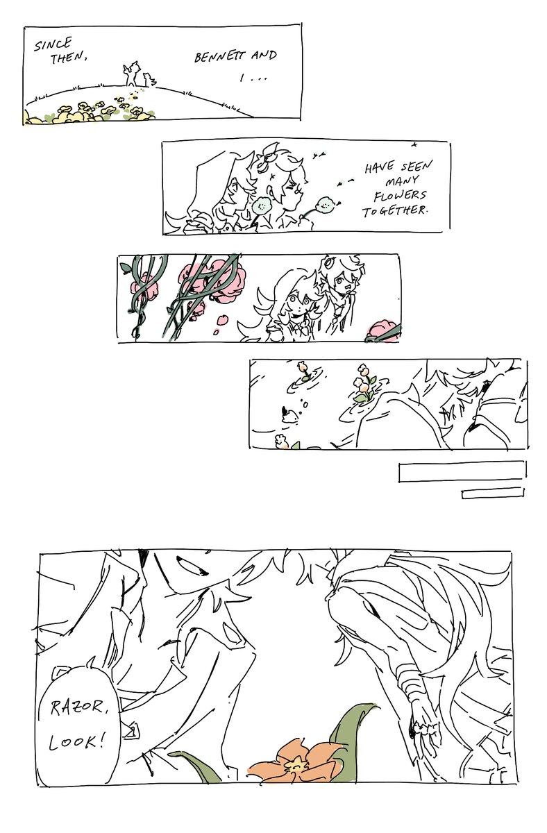 razor, benny, and the flowers along their adventures...yes im still drawing them in 2022 #原神 #genshinimpact

(1/2) 