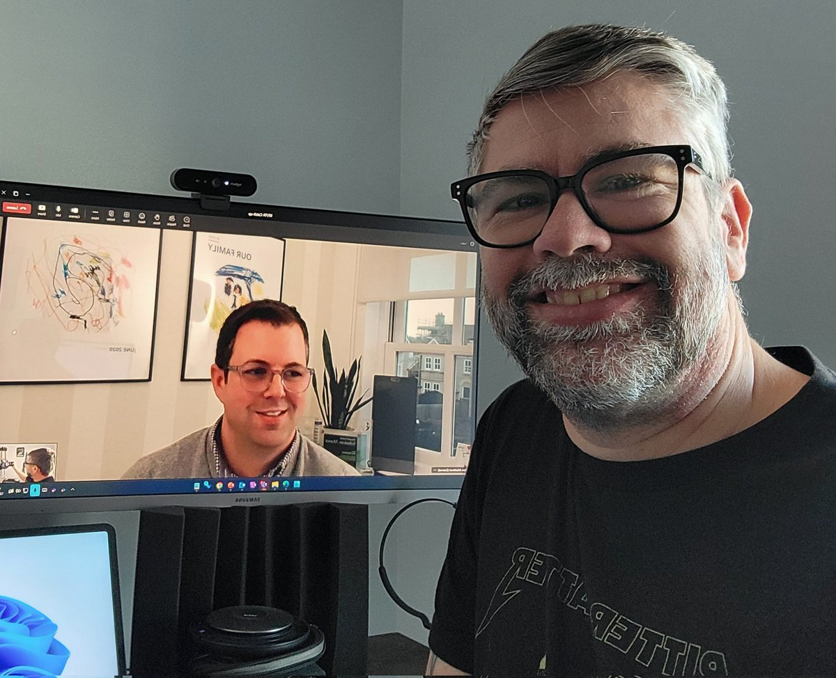 Awesome to catch up with my long time friend and fellow old school UC guy <a href="/tomarbuthnot/">Tom Arbuthnot</a>, talking about <redacted>. #TeamsJusticeLeague