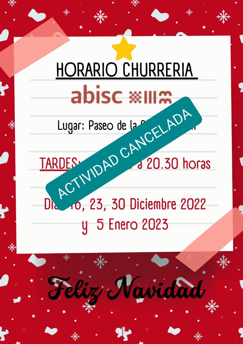 AVISO: por causas ajenas a la organización el camión de la churreria no se pondrá en el Paseo tal como habíamos anunciado.  Disculpen las molestias