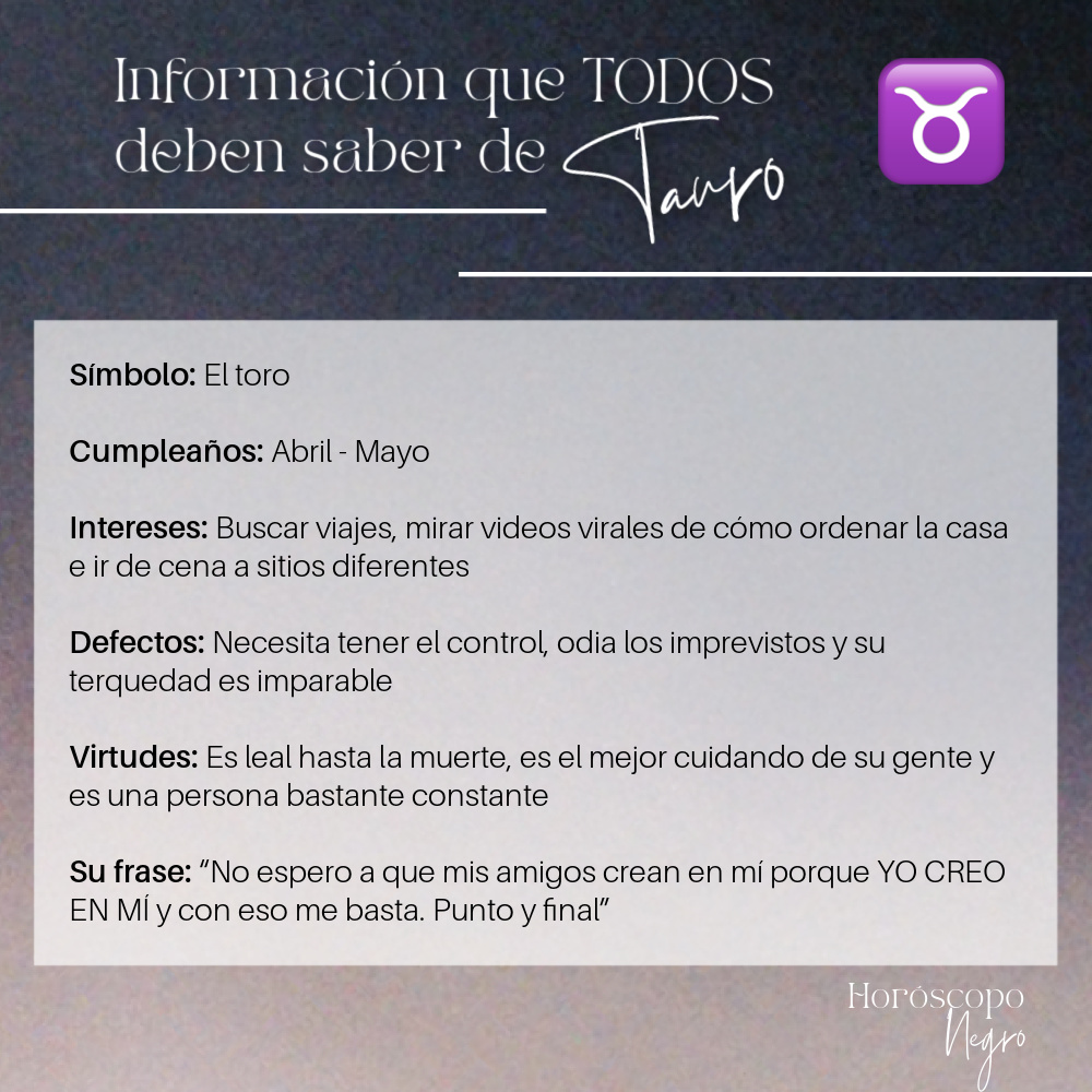 Información que todos deben saber de #tauro ✨🔮✨ #horoscoponegro