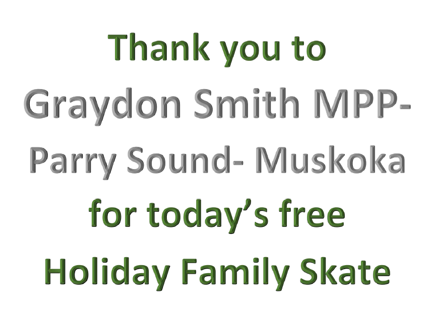 Join us for a free Holiday Family Skate at the BOCC today, from 1pm-2pm