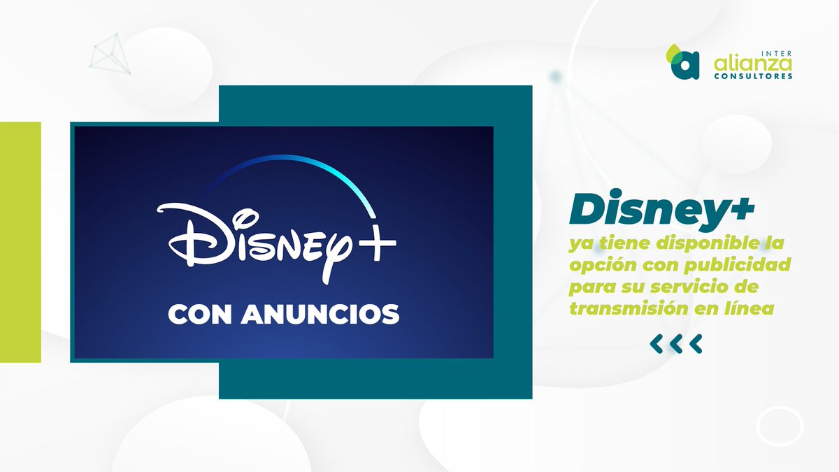 Disney+ ya tiene disponible la opción con publicidad para su servicio de transmisión en línea, que contará con la participación de más de 100 empresas, incluidas P&amp;G, Target y Starbucks.

bit.ly/3HELfzi