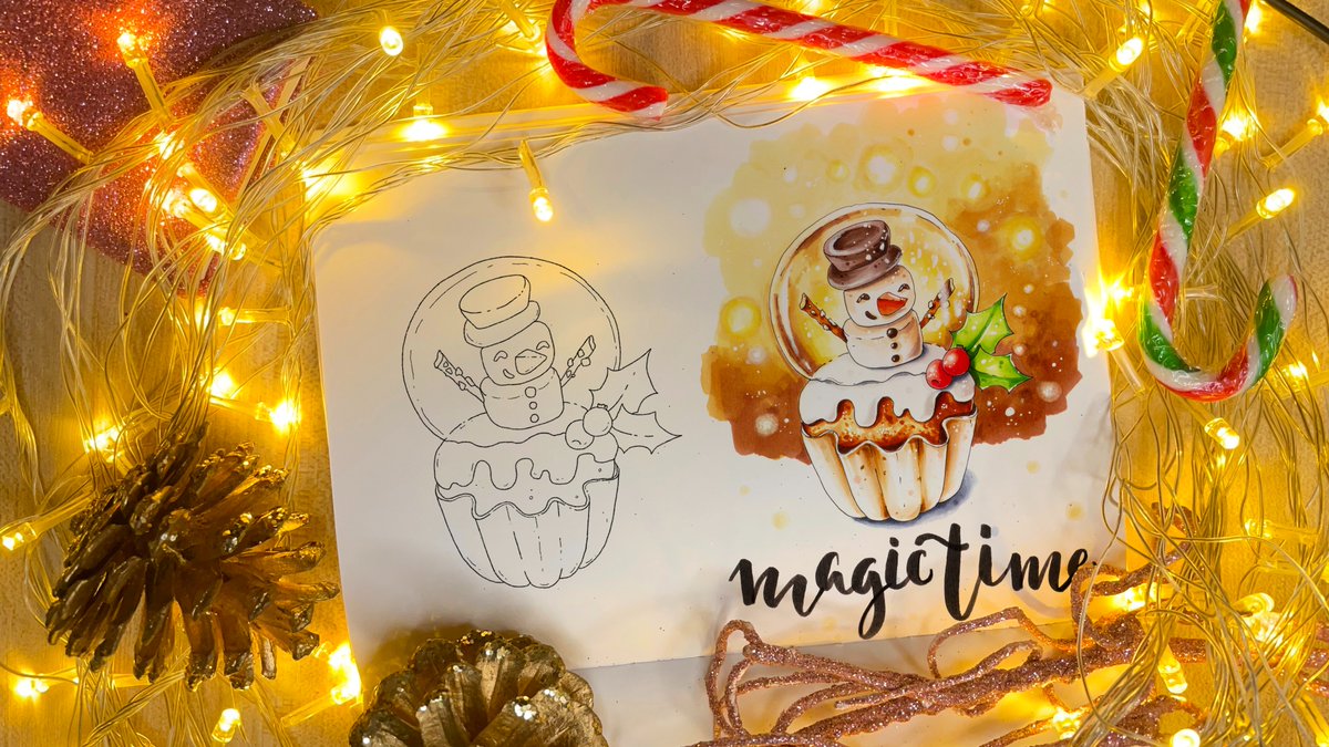 art_is_journey's tweet image. Magic time☃️ #copic #markertutorial #markerdrawing