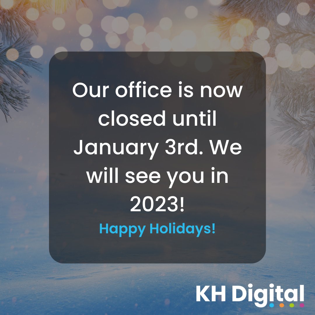 Our office is now closed for Christmas &amp; New year - we will see you all again in 2023!
