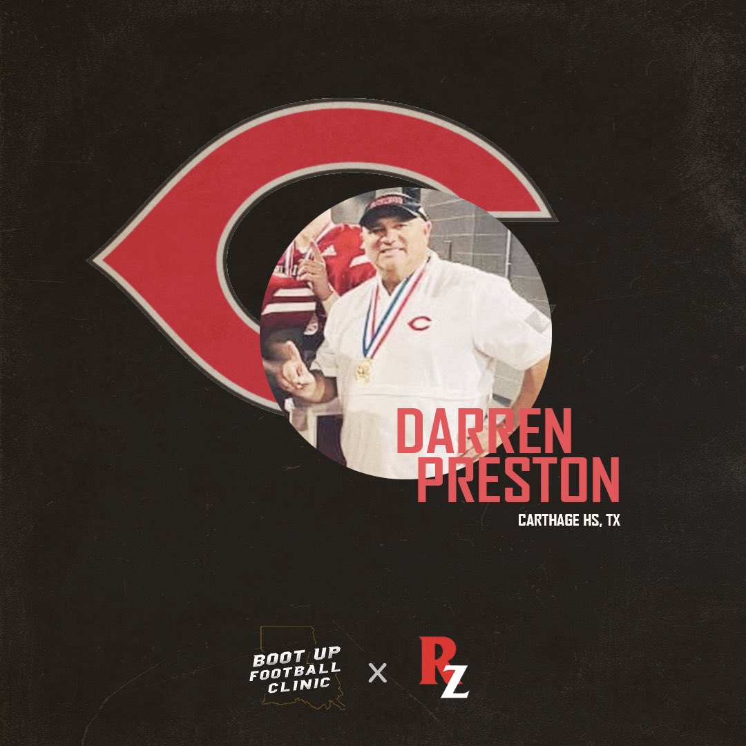 Just got word that <a href="/carthagedawgs/">Carthage Bulldogs</a> DC Darren Preston will be talking ball with us at the clinic. Really excited to hear how their defense has helped them be one of the most dominant teams in Texas football every year!