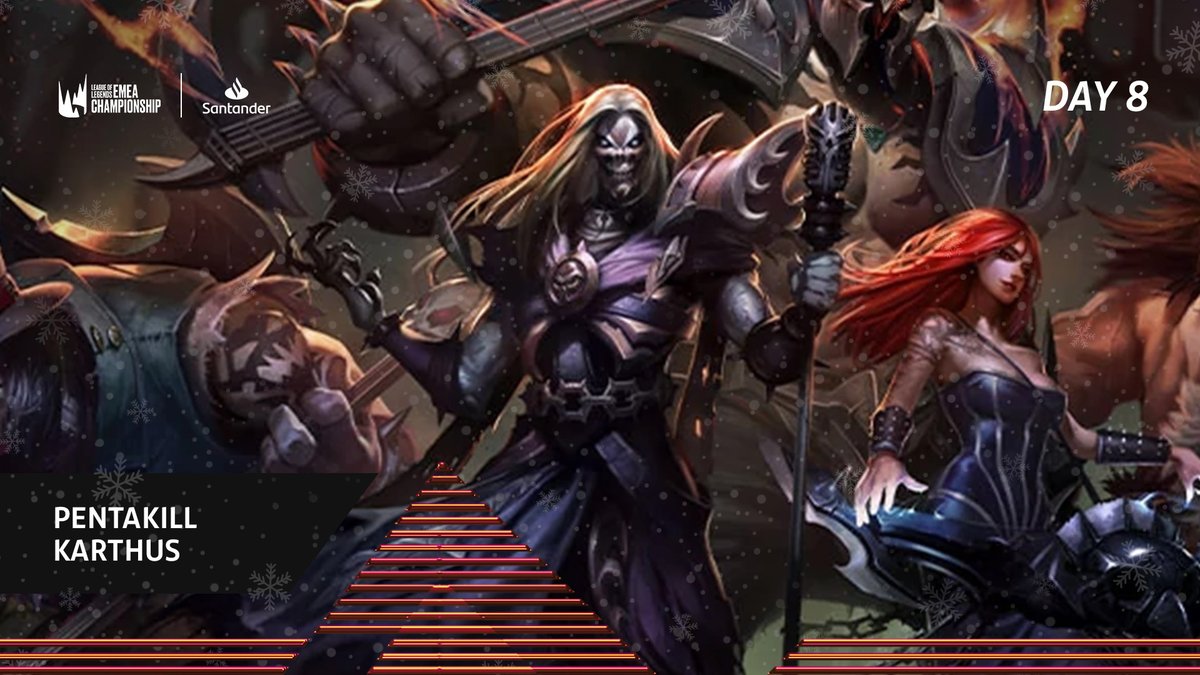 🎁 Christmas Countdown: DAY 8 OF 12 🎁

Sing Christmas carols as Pentakill Karthus - we have 3⃣5⃣ skins to give away! 🎶🤘

To enter the giveaway:
🎅 FOLLOW <a href="/esportsantander/">Esports Santander</a>
🎅 RETWEET THIS TWEET

Best of luck everyone! 🎄
#esportsantander #LevelUpYourDreams #LEC
