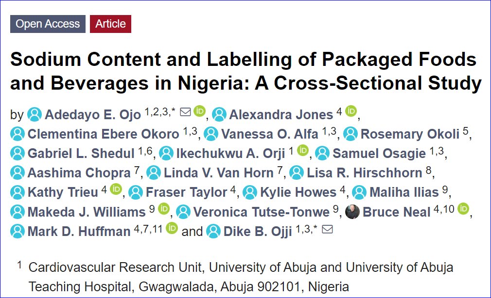 .@NIH_NHLBI-funded study identifies opportunities for improving the availability and consistency of #nutrition information on packaged products in #Nigeria and informing the development of #policies to ⬇️the amount of #sodium in the Nigerian #food supply. bit.ly/3jnEqrK
