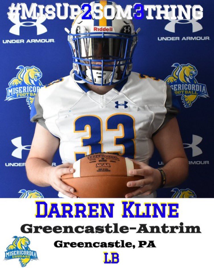Darren Kline (@kline_darren) on Twitter photo 1000% committed to <a href="/MUCougarsFB/">Misericordia University Football</a>!!! Thank you to my family, friends, & coaches for helping get me to this point! And thank you @MisericordiaHFC for the opportunity! Go Cougs!!
<a href="/Coach_Cottle/">Tyler Cottle</a>
<a href="/Coach_McCrann/">Dalton McCrann</a>
<a href="/Coach_BWiLL21/">Coach Brandon Williams</a>
<a href="/K_Price73/">Kiefer Price</a>
<a href="/coachvogelsang/">Patrick Vogelsang, M.Ed</a>
<a href="/CoachRGaskins2/">R. Gaskins</a> 1000% committed to <a href="/MUCougarsFB/">Misericordia University Football</a>!!! Thank you to my family, friends, & coaches for helping get me to this point! And thank you @MisericordiaHFC for the opportunity! Go Cougs!!
<a href="/Coach_Cottle/">Tyler Cottle</a>
<a href="/Coach_McCrann/">Dalton McCrann</a>
<a href="/Coach_BWiLL21/">Coach Brandon Williams</a>
<a href="/K_Price73/">Kiefer Price</a>
<a href="/coachvogelsang/">Patrick Vogelsang, M.Ed</a>
<a href="/CoachRGaskins2/">R. Gaskins</a>