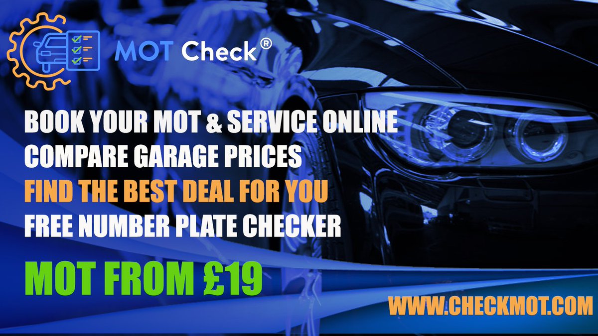 MotCheckUK's tweet image. Book Your Mot, Service &amp;amp; Repair Online! 
Get instant quotes from garages near you!!
Prices start from £19.. 
Click Link - checkmot.com/BookMOTNow?utm…
#Mot #Services #Repairs