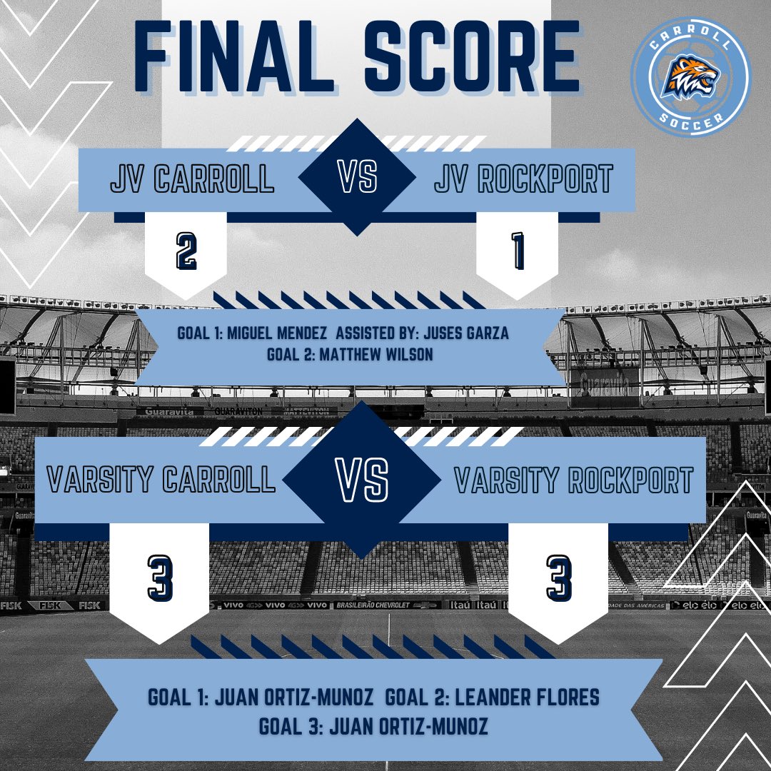 Our final scrimmage results before official games start on Jan 3rd!! #carrollsoccer #TigerPrideNeverDies #FearTheRoar #carrolltigers