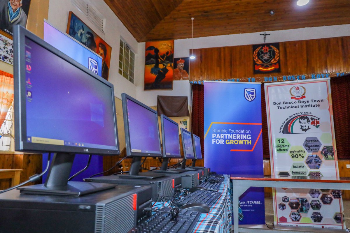 One of the key pillars of the Stanbic Foundation is education. In the spirit of supporting Kenyans to upskill their digital skills, today we have donated computers to Don Bosco Boys Town – Technical Institute in Karen. #StanbicFoundation #ItCanBe
