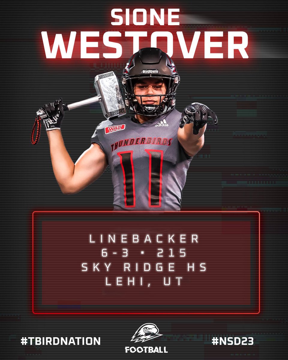 Southern Utah Football (@suufb_) on Twitter photo Welcome, <a href="/sionewestover/">Sione Westover</a>!
⚡️ 1st Team All State
⚡️ 3x All Region
⚡️ Polynesian Bowl Camp MVP
#FocusFightFinish x #TBirdNation Welcome, <a href="/sionewestover/">Sione Westover</a>!
⚡️ 1st Team All State
⚡️ 3x All Region
⚡️ Polynesian Bowl Camp MVP
#FocusFightFinish x #TBirdNation